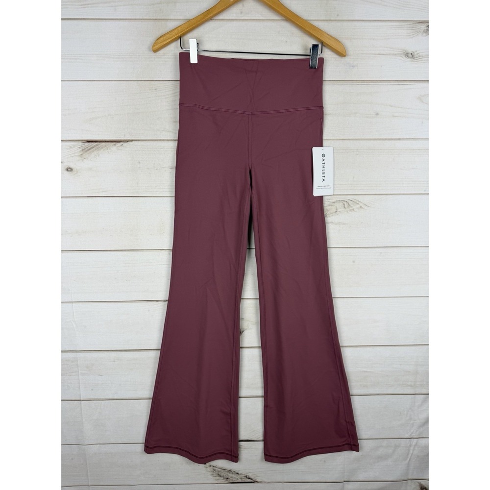 Athleta Elation Flare Pants Womens SP Purple High Rise Yoga Leggings Stretch